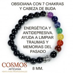 **B2-Pulsera 8mm Obsidiana...