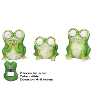 **A5/G-Figura Rana solar pequeña con dos luces led 9x7,5x7,5cm (Precio por unidad)
