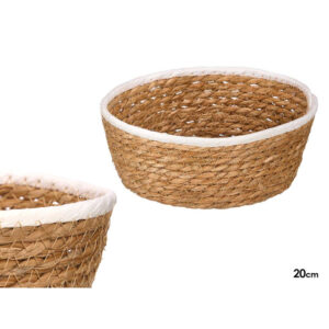 **G-Cesto Redondo color natural y filo blanco 20cm (Precio por unidad)