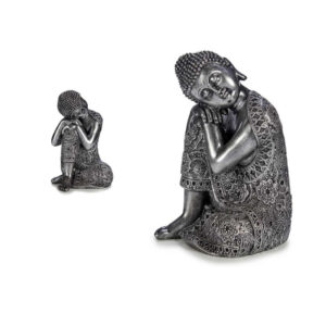 **G-Buda Sentado Lateral Plateado 30x20cm (Precio por unidad)