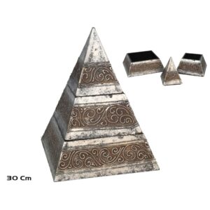 **G-Caja Joyero Pirámide color plateado 30cm (Precio por unidad)