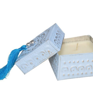 **G-Vela en caja de aluminio cuadrada azul 8cm