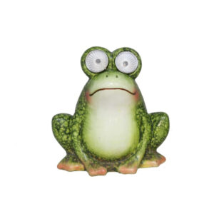 **A5/G-Figura Rana con 2 luces led solar 11x10,4x7,6cm (Precio por unidad)