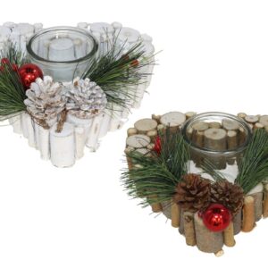 **G-Portavela forma Corazón con vaso cristal 21x21xcm (Precio por unidad)