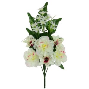 **G-PROMOCIÓN Conjunto Peonias-Astro Crema 51cm flores artificiales