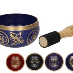 **G-Cuenco Tibetano Latón de colores con símbolos 11,6cm (Precio por unidad)