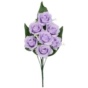 **G-PROMOCIÓN Conjunto Rosas Danesas Violeta 52cm flores artificiales