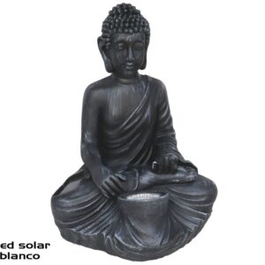 **G-Figura Buda Sentado Luz led solar blanca 27,5x21,5cm (Precio por unidad)
