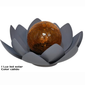 **A1/G-Flor de Loto con bola solar 1 led 25x25x11,5cm