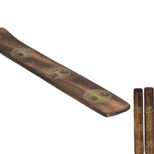 **G-Incensario de madera con símbolos dorados 25,4cm (Precio por unidad)
