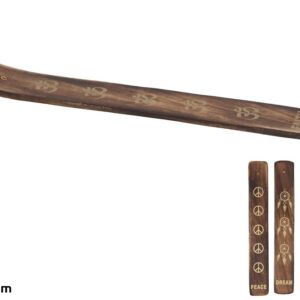 **G-Incensario de madera símbolos dorados 25,4cm (Precio por unidad)