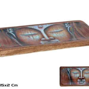 **G-R/Bandeja de madera con Buda esmaltado (Precio por unidad)