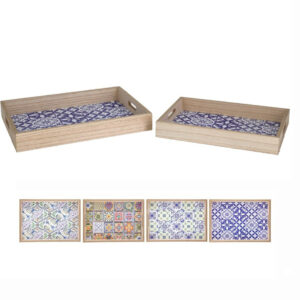 **G-Set de 2 bandejas decoradas moder (Precio por set de 2)