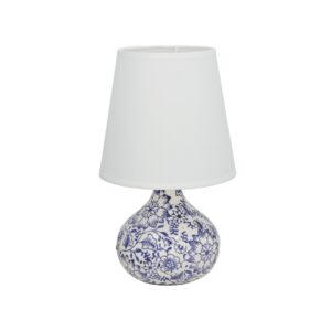 **A1/G-PROMOCIÓN Lámpara de cerámica con Flores Azules 27cm