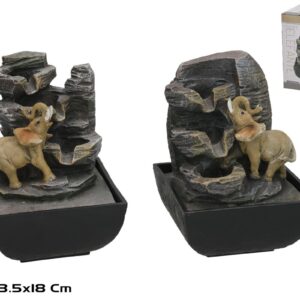 **A3/G-Fuente Elefante Suerte con led 13,5x13,5x18cm