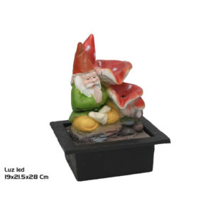 **A3/G-PROMOCIÓN Fuente Gnomo Meditación 21,5x19x28cm