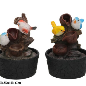 **G-Fuente Pareja Pájaros con Led 13,5x18cm (Precio por unidad)