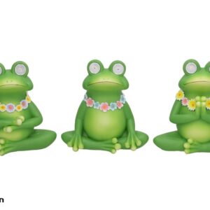 **G-Figura Rana Yoga con Luz Led Solar 16,5x9,5x17cm (Precio por unidad)