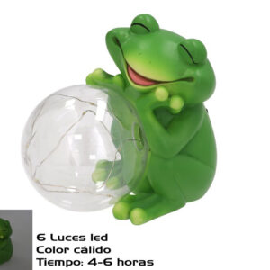 **G-Rana con Bola Luz Led Solar 10,5x15,5x14,5cm (Precio por unidad)