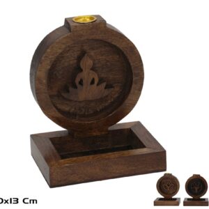 **G-Quemador conos reflujo Brahma redondo de madera con símbolos 13x10x7,5cm (Precio por unidad)
