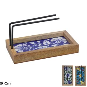 **G-Quemador rectangular flores para palo santo o atadillos 16x9cm (Precio por unidad)