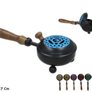 **G-Quemador de Hierro símbolo Chakras color con mango 21cm (Precio por unidad)