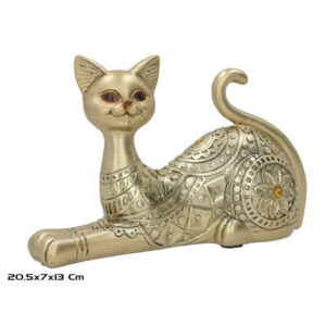 **G-Gato tumbado dorado 20,5x7x13cm