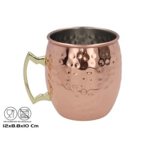 **G-Taza con asa de acero inoxidable 12x8,8x10cm