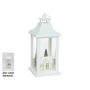 **G-Farol Blanco navideño 20 Led 32x14x14cm (Precio por unidad)