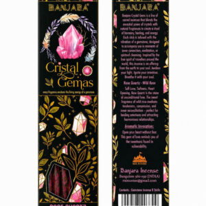 **Kit Incienso artesanal rosa silvestre con minerales de cuarzo rosa