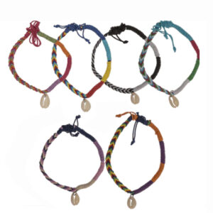 **A1/G-Tobillera concha con cuerda trenzada (Precio por unidad)