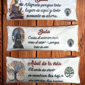 **Saco térmico Lumbar con dedicatoria y símbolo buda/árbol de la vida calor/Frio (Precio por unidad)