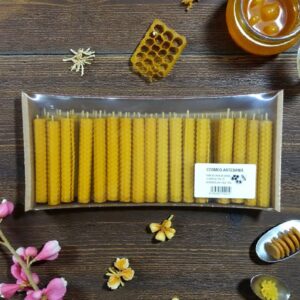 **Caja 55 velas Bujía Panal miel Ø10×1,5cm aproximadamente