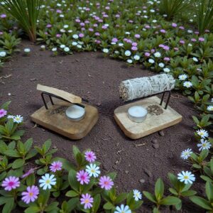**G-Quemador de madera e hierro con símbolo para palo santo o atadillo (Precio por unidad)
