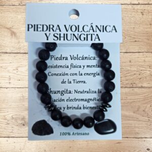 **Pulsera Volcánica y Shungita 8mm artesanal