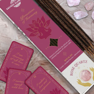 **kit Cuarzo Rosa Afirmaciones de Armonía Sacred Elements Hem