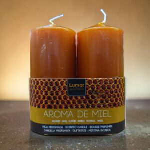 **G-Set 2 Velas perfumadas miel 11x4,7cm (100% color y aroma) 140gr aproximadamente