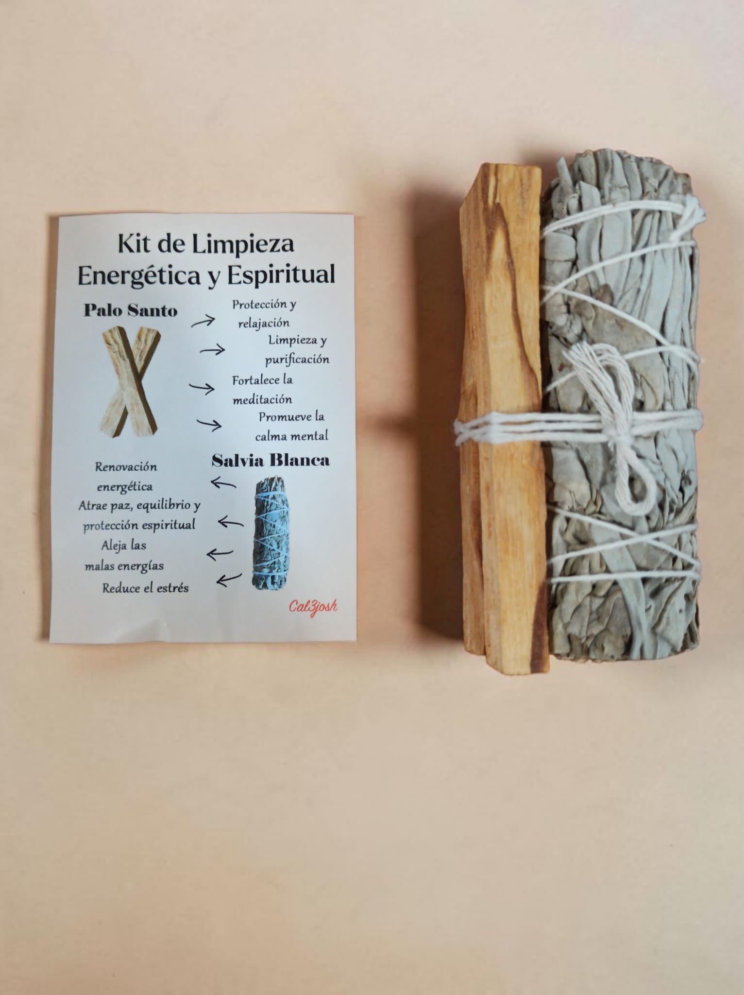 **Kit de Limpieza Energética y Espiritual con Atadillo Salvia Blanca y Palo Santo