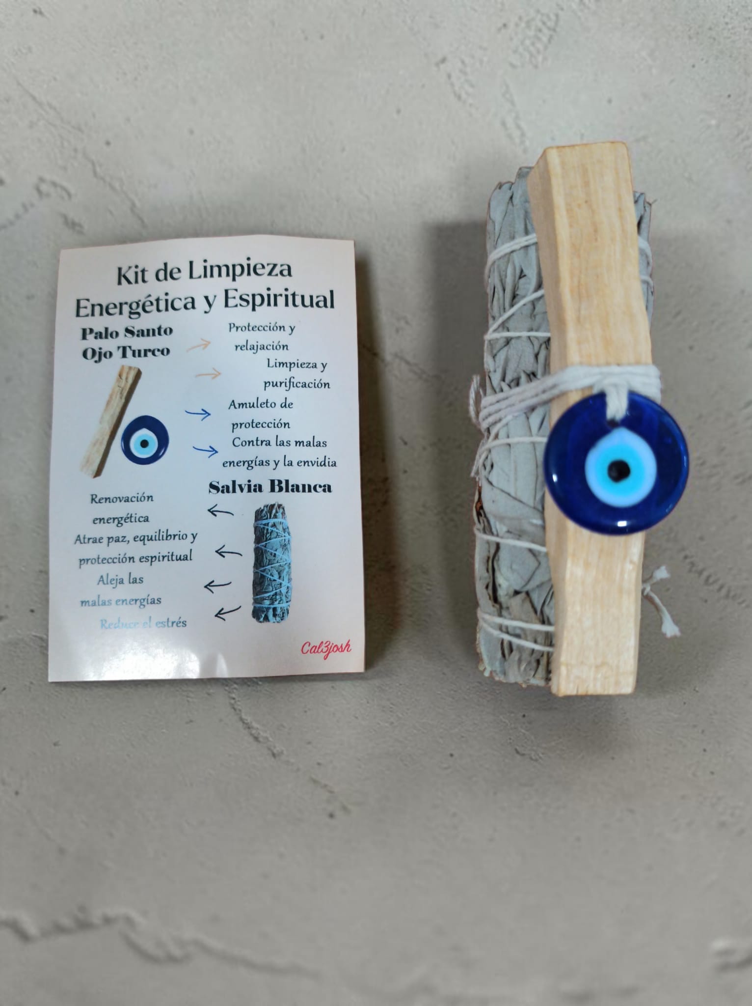 **Kit de Limpieza Energética y Espiritual con Atadillo Salvia Blanca y Ojo Turco