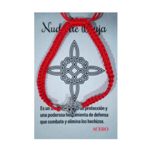 **Pulsera tejida roja Nudo de Bruja