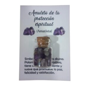 **Frasco de Amatista grande 15 gramos Amuleto de la protección espiritual