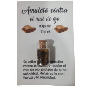 **Frasco de ojo de tigre pequeño 5 gramos Amuleto contra el mal de ojo (precio por unidad)