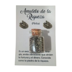 **Frasco de Pirita grande 15 gramos Amuleto de la Riqueza