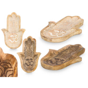**G-Bandeja Mano Om de madera 31x20x2cm (Precio por unidad)