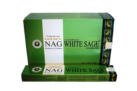 A2-Caja Varas golden Nag White Sage Vijayshree 180gr (Salvia Blanca)