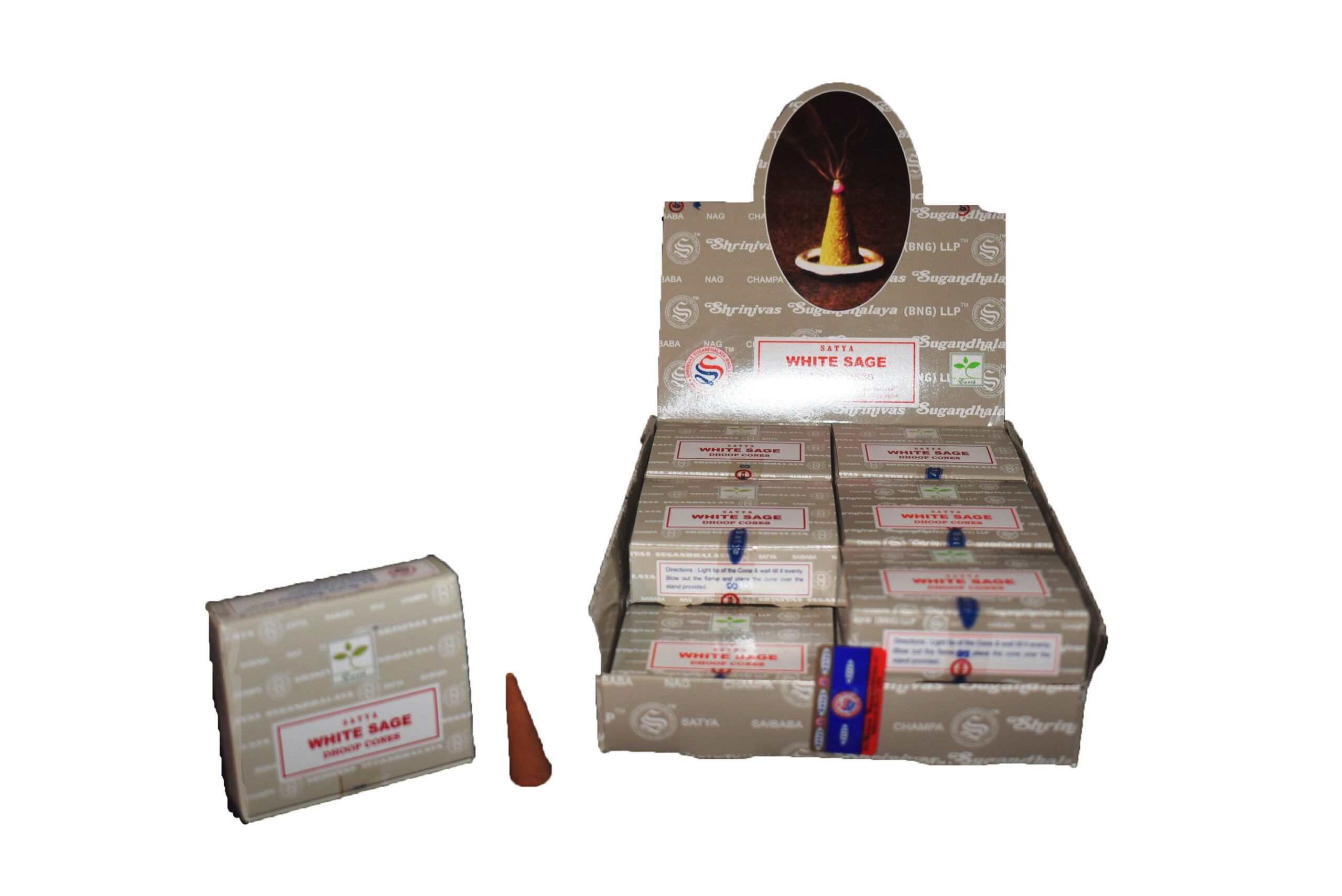 **Caja Conos White Sage Satya (Salvia Blanca)