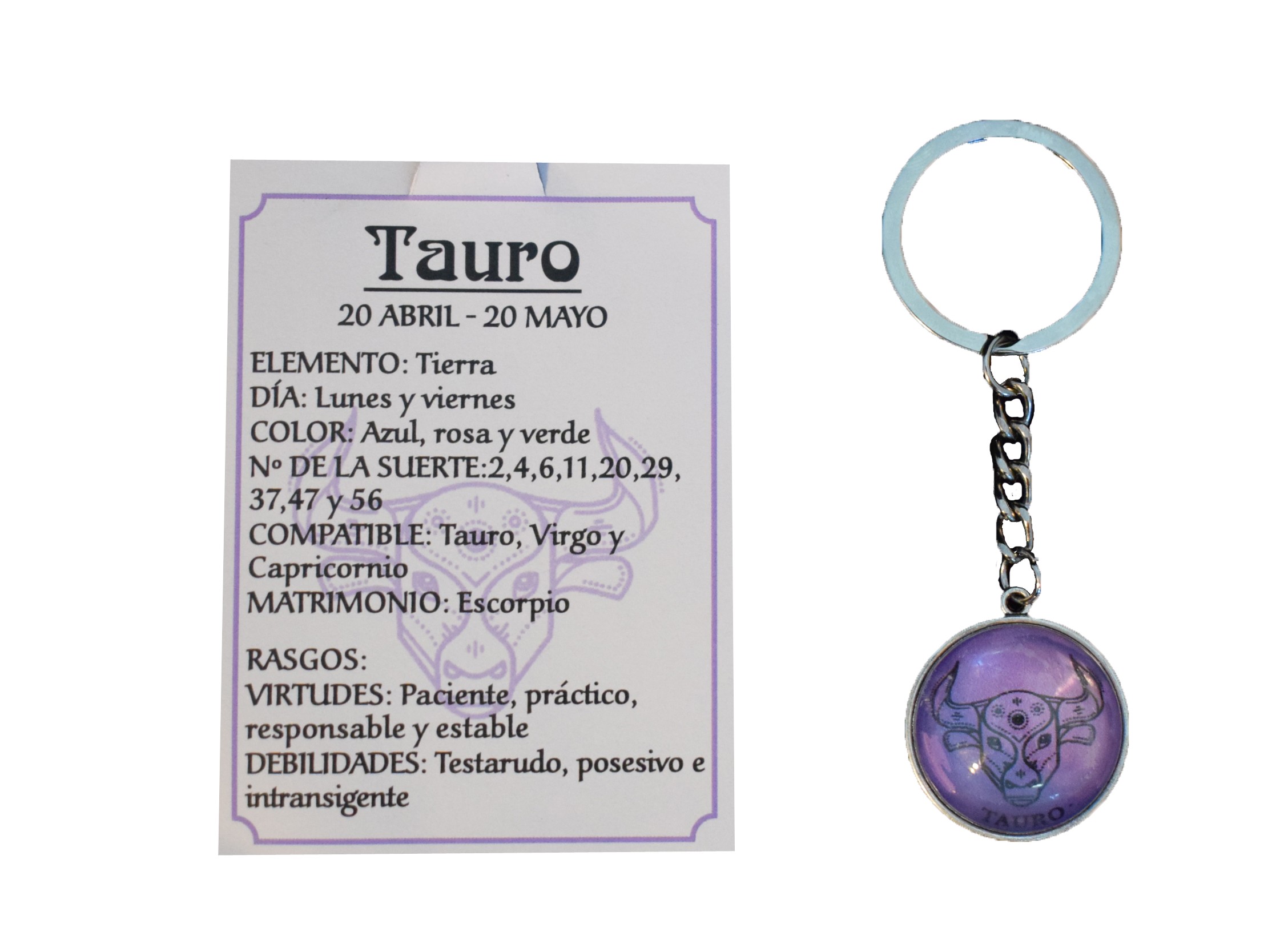 **B2-Llavero Tauro Amuleto de la suerte (aleación de Zinc)