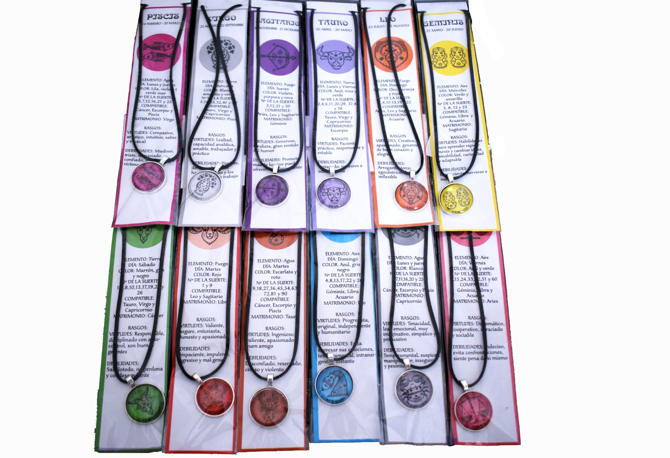**B2-Collar Horóscopo Amuleto de la suerte (precio por unidad)