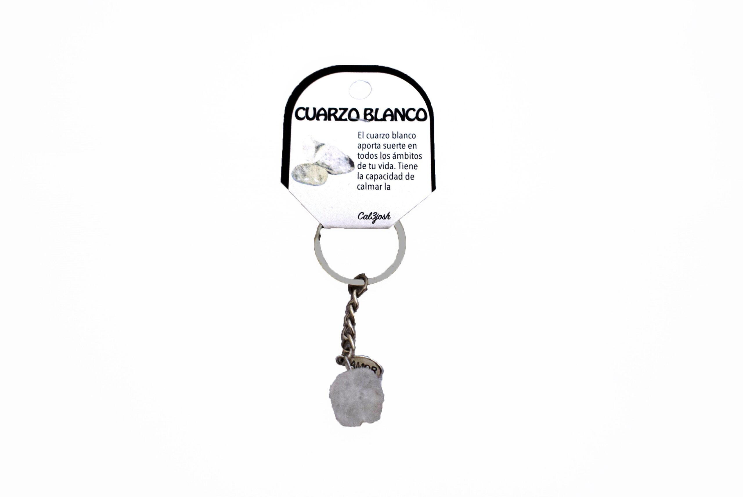 **B2-Llavero Cuarzo blanco mineral
