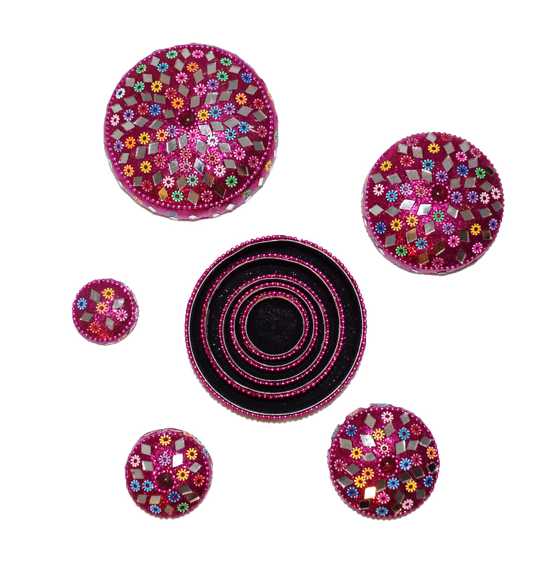 **B4-Set de 5 Cajas Joyero Fantasía (precio por set)(Variedad Colores)